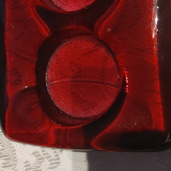 Heavy Red Candle Holders - Picture 2 of 4